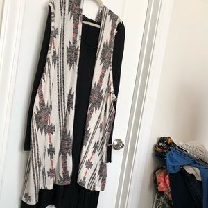 Black long sleeve dress with vest